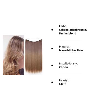 Silk-Co Chocolate Brown Hair Extensions - 50cm Smooth Synthetic with Rubber Band & Invisible Cord | Perfect for Dark Blonde Hair - Buy Online on GoSupps.com