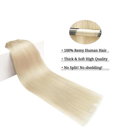 Doores Real Hair Extensions Clip In - Light Platinum Blonde 40cm (16 Inch) - 120g Remy Hair - 7 Piece Set for Natural Smooth Look - Buy Online on GoSupps.com