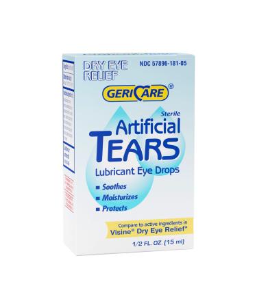 GeriCare Artificial Lubricating Tears Soothing Eye Hydration Drops Long Lasting Lubricant Formula for Dry Eyes 0.5 fl oz Bottle (15ml) (1 Pack)