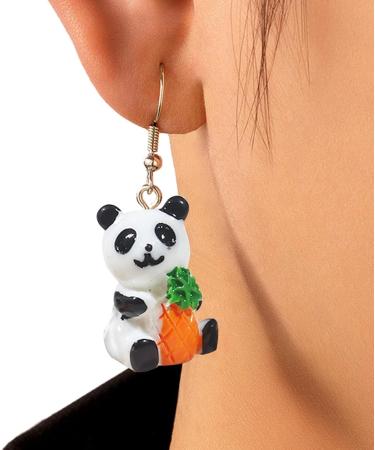 Feyley Bear Motif Earrings for Women & Girls | Cute Panda Trailer Style | Lightweight Cartoon Earrings - Buy Online on GoSupps.com