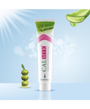SKINSKA NATURALS CALMYK Face Cream with Calamine Aloe Vera Olive & Glycerin Gentle Daily Moisturizer for Comforted Skin & Smooth Texture Suitable for Men & Women 100ml (3.4 oz) - Buy Online on GoSupps.com
