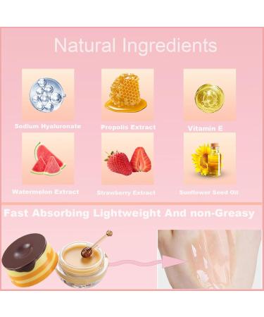 4 PCS Bee Lip Balm Honey Pot, Honey Strawberry Cherry Coconut Sleeping Lip Mask Overnight with Sticks, Exfoliating Prevention Dry and Crack Lip Scrubs Honey & Strawberry & Cherry & Coconut - Buy Online on GoSupps.com