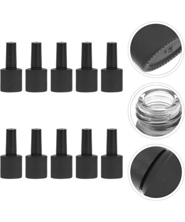 Flacons Vernis Ongles 10ml Mats Noirs en Verre Anti-lumi re Lot de 10 Bouchons et Pinceaux R utilisables pour Manucure Accessoires Nail Art et Rangement Produits Beaut  - Buy Online on GoSupps.com