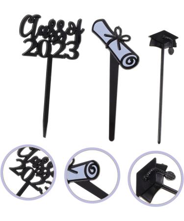 INOOMP 30pcs 2023 Graduation Cake Insert Nutcracker Cupcake Toppers Cupcake Picks Graduation Cupcake Toppers 2023 Graduation Cap Decorations Diploma Cake Toothpick Edible Plastic Food Black 7.6X4CM - Buy Online on GoSupps.com