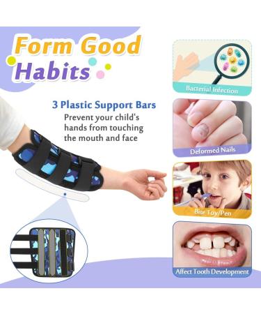 Kids Thumb Sucking & Nail Biting Treatment - Finger Guard Gloves for Nail Biter Prevention | Child Deterrent for Nose Picking & Chewing Nails - Pediatric Elbow Brace (2 PCS) - Buy Online on GoSupps.com
