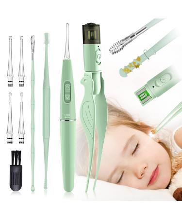 Ear Wax Removal Tools,9 Pack Ear Cleaning Tool,Ear Pick with 2 LED Lights,Built-in USB Ear Wax Remover for Kids and Adults