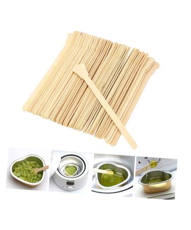 Angoily 100 st handwood made of wood ice rod eyebrow wax Applicator wax bars spatula wax spatula wood spatula for growing wooden wax stalk on the stem scr.