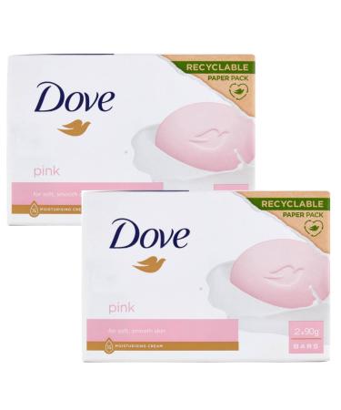 Dove Dove Beauty Cream Bar Solid Soap Various Fragrances 2 x 90 g (2 Units Pink)