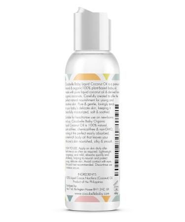 COCOBELLE BABY Organic Coconut Oil 4oz - Gentle Baby Massage Oil for Dry Skin, Eczema, Cradle Cap & Nappy Rash - Buy Online on GoSupps.com
