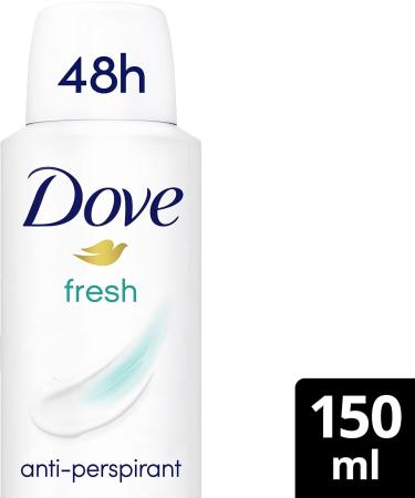 Dove Fresh Anti-perspirant Deodorant Spray pack of 6 with moisturising cream for 48 hours of protection 150 ml Fresh 150 ml (Pack of 6) - Buy Online on GoSupps.com