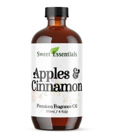 Apples & Cinnamon 4oz Premium Fragrance Oil Aromatherapy Diffuser Crafts Soap Home Scents Bath & Body DIY Parfum and Much More. Versatile & Long-Lasting by Sweet Essentials