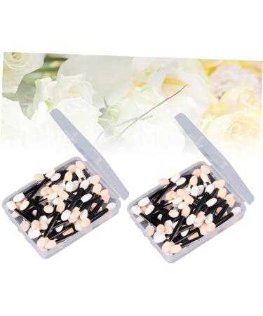 SOESFOUFU 100 Pcs Cosmetic Double Head Eyeshadow Makeup Eyeshadow Eyeliner Brushes Eyeshadow Brush Size 2 Black - Buy Online on GoSupps.com