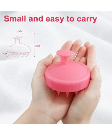 LONOIIEN Scalp Massager - Soft Silicone Curly Hair Brush for Shower | Lightweight Portable Scrubber for Dry Dandruff | Suitable for Girls, Teens, Kids, Men - Pink - Buy Online on GoSupps.com