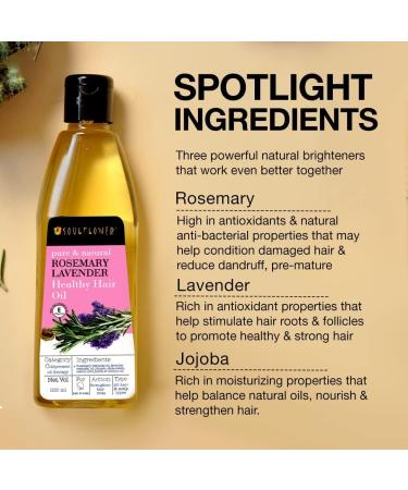 Soulflower Rosemary Lavender Oil - 100% Pure Coldpressed Oil for Healthy Hair & Scalp - 6.77 Fl Oz - Buy Online on GoSupps.com