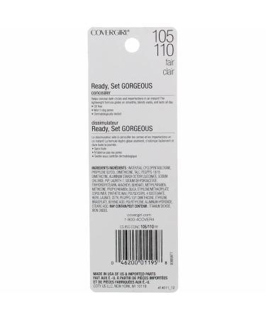 CoverGirl Ready Set Gorgeous Concealer Fair 105/110 - Pack of 2 - Buy Online on GoSupps.com