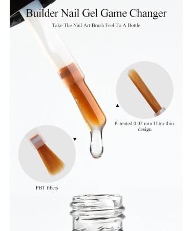 EBANKU 30ML Builder Nail Gel 8 in 1 Clear Color Builder Base Strengthener Gel Hard Gel Builder Ultra-thin Brush in Bottle for Strong Nails Extension Professional Nail Repair Quick Extension Gel - Buy Online on GoSupps.com
