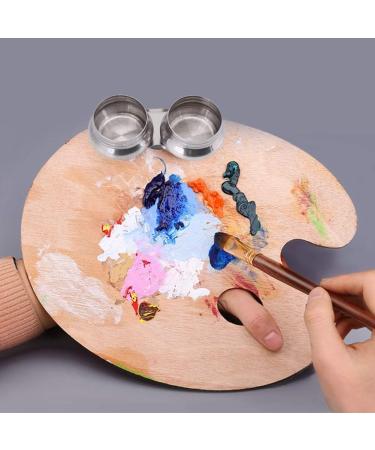 Stainless Steel Double Dipper Palette Cup - Large Size with Screw Hat for Turpentine and Paint Megilp - Buy Online on GoSupps.com