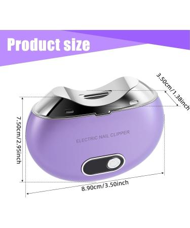 Fingernail Trimmer Electric Electric Automatic Nail Clipper - Rechargeable Cutter and File Nail Clipper LCD Digital Display Clipper with Light & 3 Speeds for Children Kids Adult Purple - Buy Online on GoSupps.com
