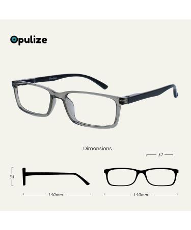 Opulize Blue Light Filter Sea Glasses - Narrow Frame Spring Hinges +2.50 Diopters - Gaming & Computer Glasses for Men - Improve Sleep & Reduce Eye Strain - Buy Online on GoSupps.com