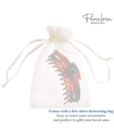 Parcelona French Bend Large Tortoise Shell Hair Claw Clip - No Slip Grip Spring Jaw for Women Girls - Durable Paris Hair Accessory, Made in France - Buy Online on GoSupps.com