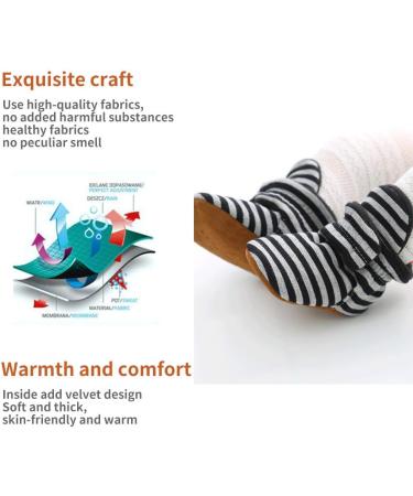EDOTON Unisex Newborn Winter Boots - Stripe Dark Black | Non-Slip Soft Bootie Sock 0-6 Months - Buy Online on GoSupps.com