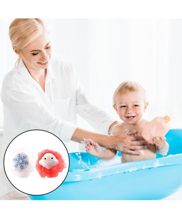 HAICN 2Pieces Christmas Bath Sponges Red Santa White Snowflake Design Shower Loofahs Balls Party Favors Supplies for Men Women Body Scrubber - Buy Online on GoSupps.com