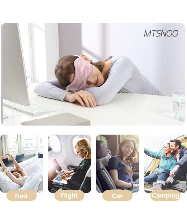 MTSNOO 100% 22 Momme Pure Mulberry Silk Sleep Mask - Soft Comfortable Eye Mask for Sleeping - Pink - Buy Online on GoSupps.com