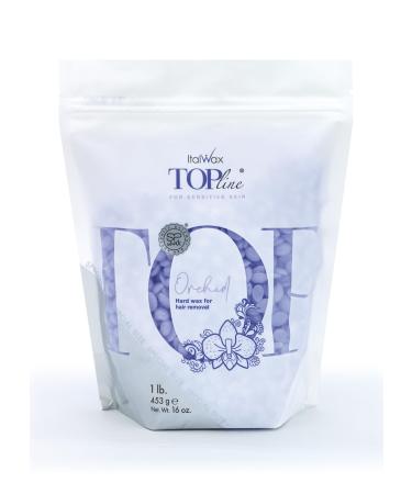 Italwax Top Line Orchid - 450g - Perles de cire pelable pour l' pilation sans bandes - sans colophane id ale pour les peaux sensibles - Recommand pour la zone maillot et les aisselles - Sans parfum