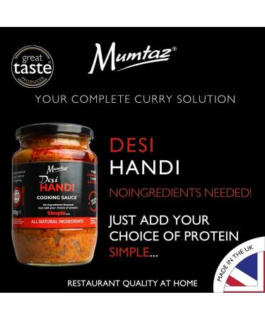 Mumtaz DESI HANDI Indian Curry Cooking Sauce 700g Pack of 3 Restaurant Quality at Home - Medium Spiced Serves 8-10 - All Natural Ingredients- Gluten Free- Vegetarian Friendly. - Buy Online on GoSupps.com
