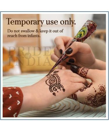 Pride Of India - Henna Paste 6 Cones + 6 Cones FREE - 1.25oz Large Tube - NEW - 100% Natural Plant Based - NO Chemicals/Dyes - Cruelty Free - Amazing Value Kid Friendly - Use like a Pen - Temporary Coloring Product - Washes away in 10-12 Days 12 Count (Pa - Buy Online on GoSupps.com