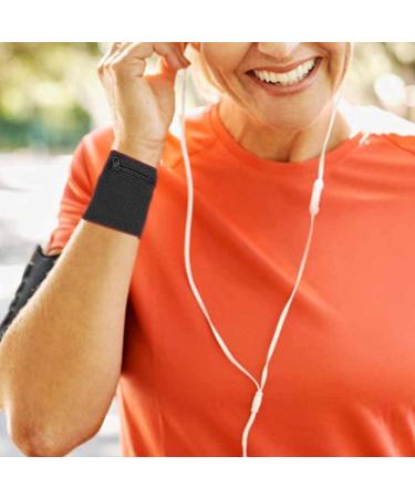 Unisex Zipper Bracelet for Storage | Black Sport Wrist Wallet for Fitness & Running | Coin & Key Pocket - Buy Online on GoSupps.com