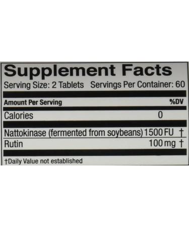 Naturally Vitamins Nattokinase 1500 - Systemic Enzyme Supplement, 120 Enteric Coated Tablets - Buy Online on GoSupps.com