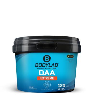 BODYLAB24 DAA Extreme 120 tablets with 3200mg D-Aspara acid per daily dose combined with zinc and vitamins B6 and E ideal for male bodybuilder and strength athletes