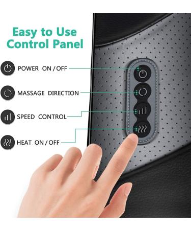 Medcursor 3D Shiatsu Neck Massage Device with Heat - Deep Tissue Relief for Neck Shoulder Back & Body Pain | Perfect for Home Office & Car - Black - Buy Online on GoSupps.com