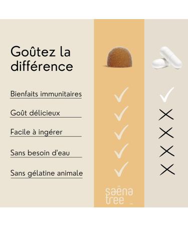 Zinc Immunity - 60 Vegan Gummies - No Added Sugars - Anti-Inflammatory - Extracts Curcumin Ginger Mango - SAENATREE  - Buy Online on GoSupps.com