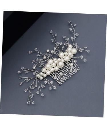 Ipetboom Combs Hair Barrettes Wedding Tiara Wedding Hair Comb Pearl Hair Clips Pearl Headpiece Pearl Clips for Hair Wedding Hair Clip Crystal Clip Comb Hair Pin Bridal Diamond Leaf Bride - Buy Online on GoSupps.com