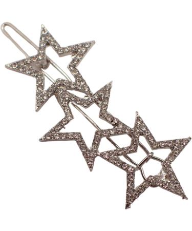 Topkids Accessories Card of 1 Decorative Geometric & Other Patterns Metal Hair slides Hair Grip Clip Simple & Cute Unisex Hair Accessories (Star Crystal Hair Slide) - Buy Online on GoSupps.com