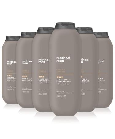 Method Men 2-in-1 Shampoo + Conditioner, Cedar + Cypress, Pack Of 6, Cedar & Cypress, 6 Count