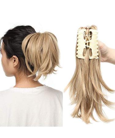 Ponytail Hair Extension 11-12 Inch Clip In Adjustable Curly Wavy Synthetic Hair Bendable for Women