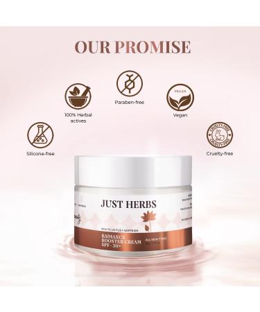 Skin Face Cream with SPF 30+ | Saffron & White Lotus Radiance Booster for All Skin Types - 50g - Buy Online on GoSupps.com