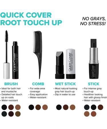 KISS Quick Cover Instant Gris Touch-Up Blend-Away Couleur de Cheveux LGC03 Marron Fonc  - Buy Online on GoSupps.com