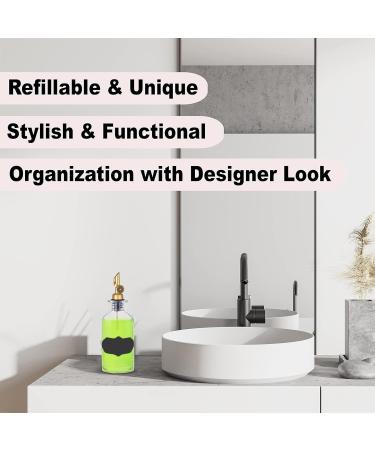 Glass Mouthwash Dispenser - 350ml Multi-Purpose Bottle for Bathroom & Kitchen | Olive Oil & Vinegar Pourer - Buy Online on GoSupps.com