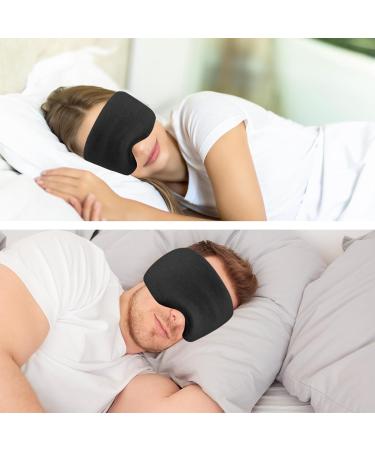 Handmade Cotton Sleep Mask with Earplugs - Light Blocking Adjustable Eye Cover for Deep Sleep - Double Thickened Nose Wing - Perfect for Men & Women (Black - Buy Online on GoSupps.com