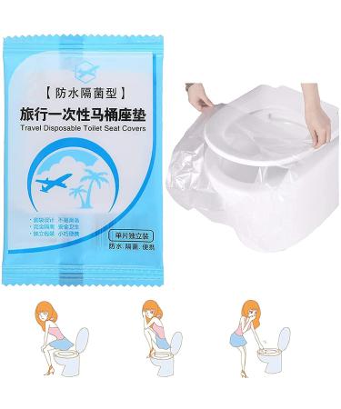Biodegradable Disposable Plastic Toilet Seat Cover Disposable Paper Toilet Seat Covers Travel Pack Foldable Portable Waterproof and Non Slip Individually Wrapped (100 PCS)