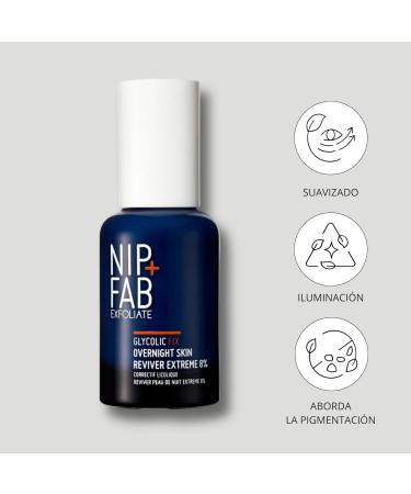 Nip+Fab Glycolic Fix Overnight Skin Reviver 8% | Exfoliating Face Treatment with Lactic Acid - Hydrate & Regenerate | 1.52 fl oz - Shop Internationally - Buy Online on GoSupps.com