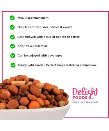 Delight Foods Karnataka Special Hurigalu (Roasted Spicy Lentils Mix) 300G - Indian Snacks - Buy Online on GoSupps.com