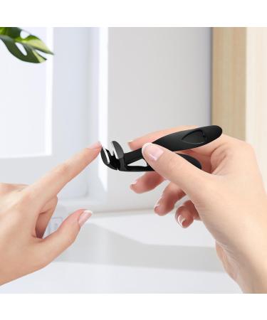 Large Nail Clippers with Angled Head with Nail Catcher Ergonomic Nail Cutter with Wide Opening Manicure Smooth Nail Clipper Splash-proof Fingernail Clippers Black Single - Buy Online on GoSupps.com