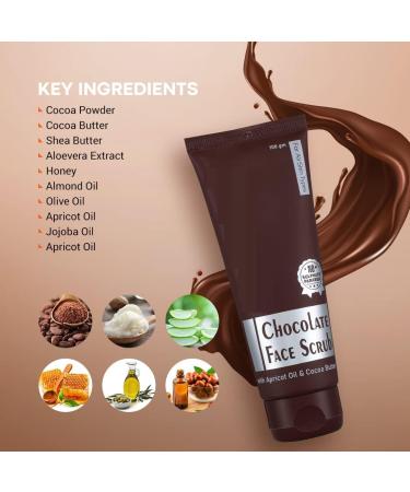 3.52oz 100gm Chocolate Face Scrub Comes with the Goodness of Cocoa Butter Diminishes Dark Spots & Blemishes Reduces Puffiness Inflammation Unclog Pores & Removes Dead Skin Cells  - Buy Online on GoSupps.com