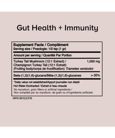 Turkey Tail Mushroom Extract Powder by Bloomable I Gut Health & Immunity I Fruiting Body 12:1 Extract (50 grams) - Buy Online on GoSupps.com
