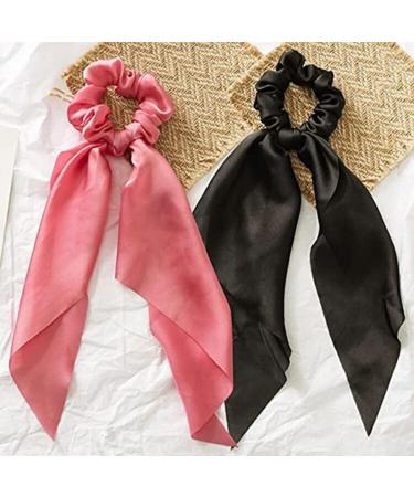 Hair Scarf Scrunchies Bow Scrunchies for Hair Chiffon Floral Scarf BowPonytail Holder for Women Girls (liangA) - Buy Online on GoSupps.com